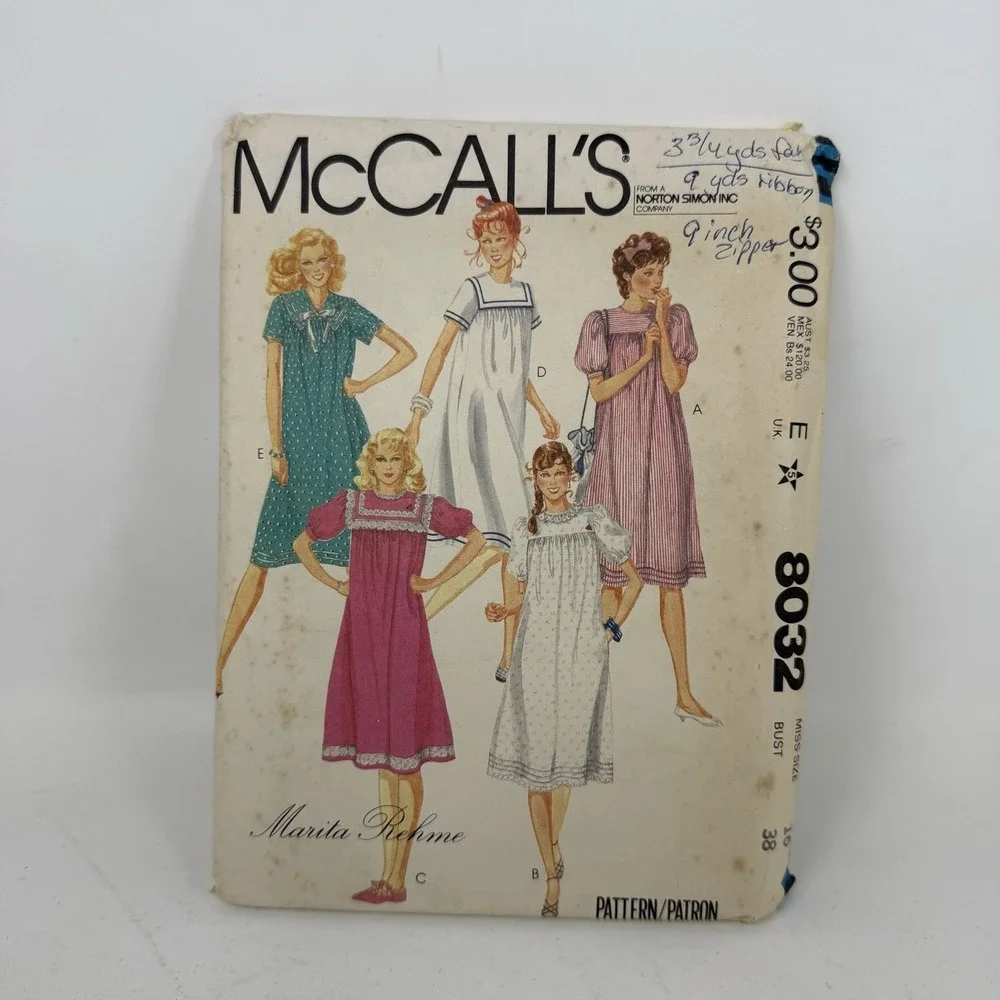 Dress MuuMuu Caftan 16 McCalls 8032 Sewing‎ Pattern McCall's Marita Loose Modest